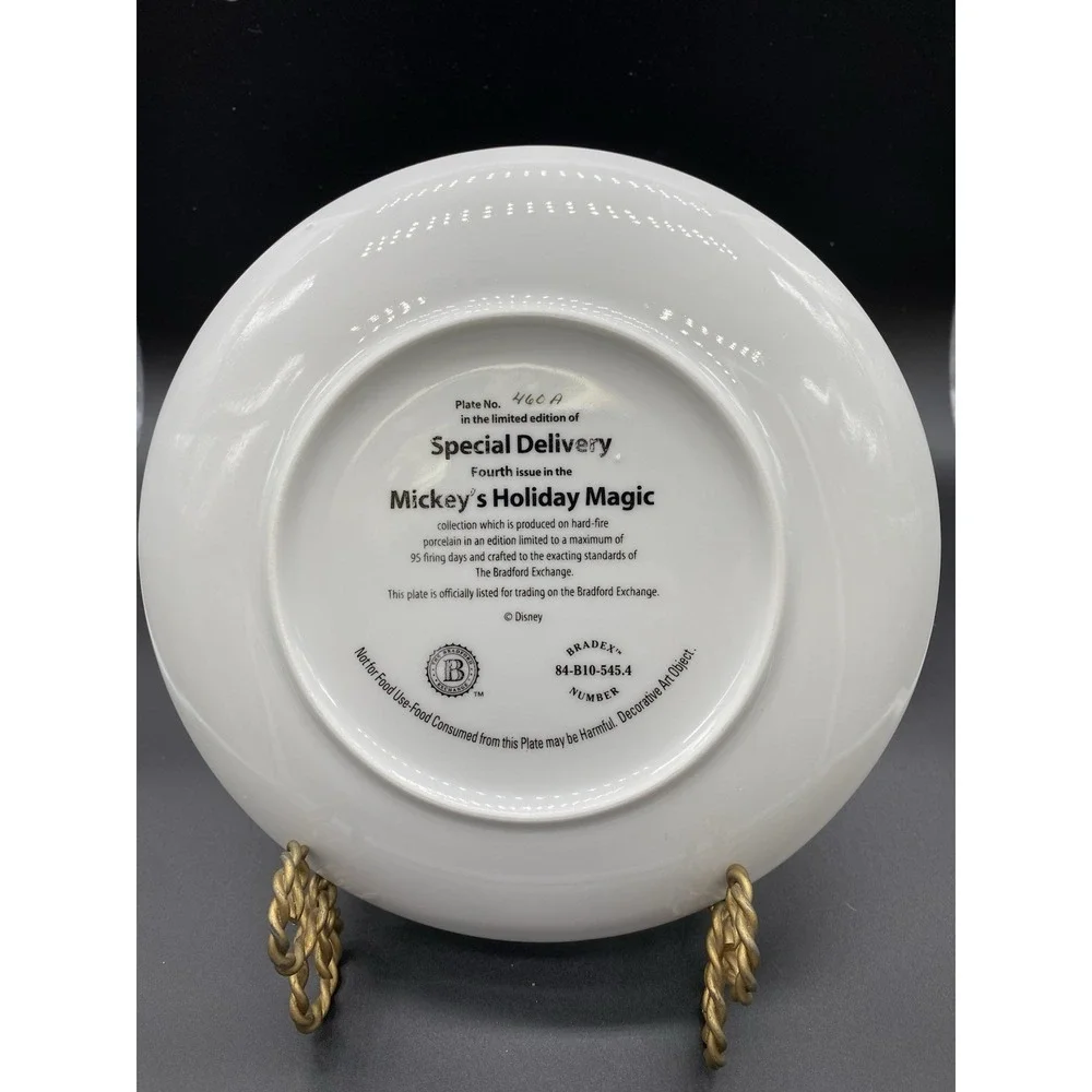 DISNEY-MICKEY'S HOLIDAY MAGIC-SPECIAL DELIVERY-CHRISTMAS-BRADFORD PLATE‎